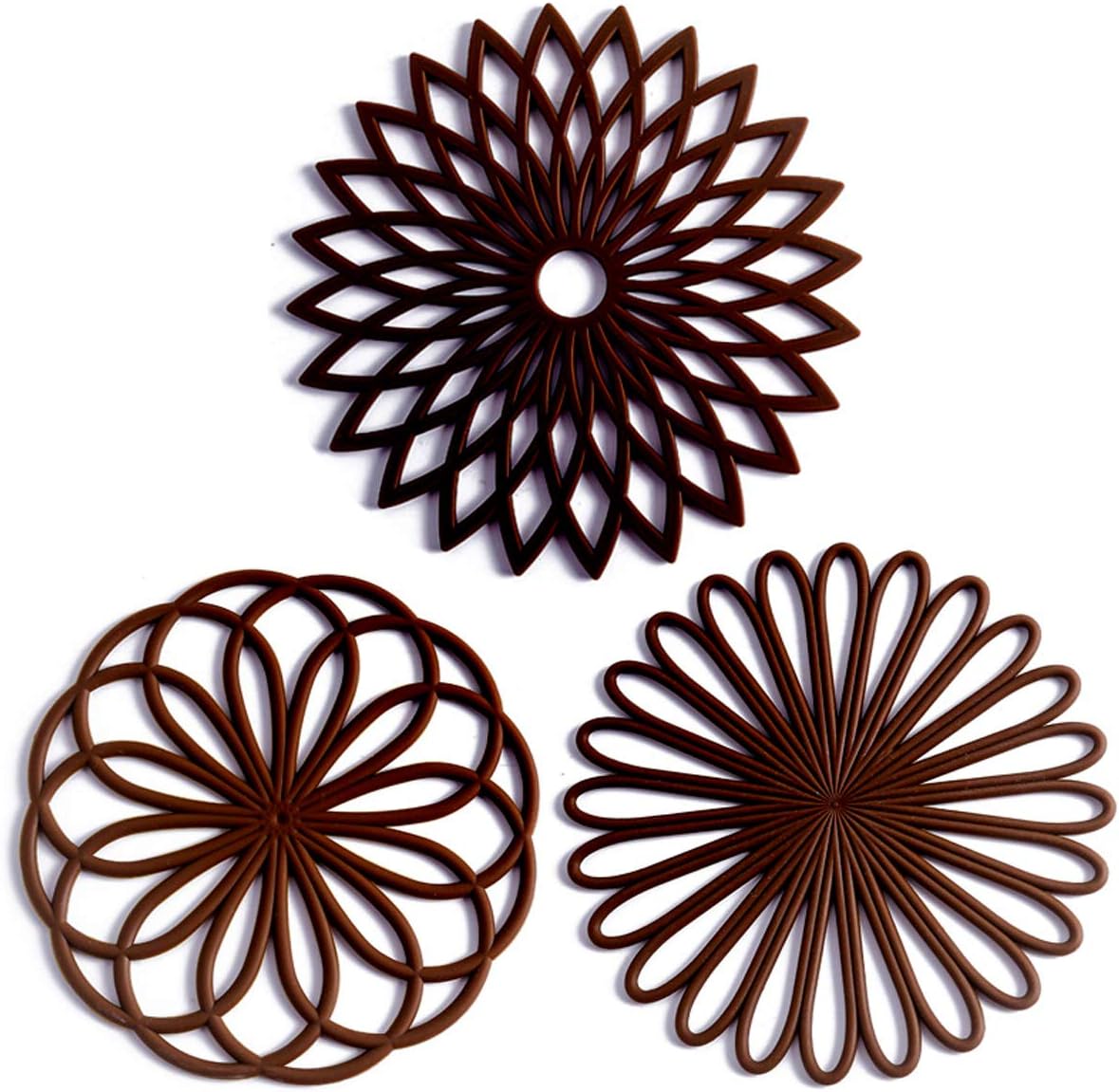Heat Resistant Silicone Coasters Set of 3 Non-Slip Pads