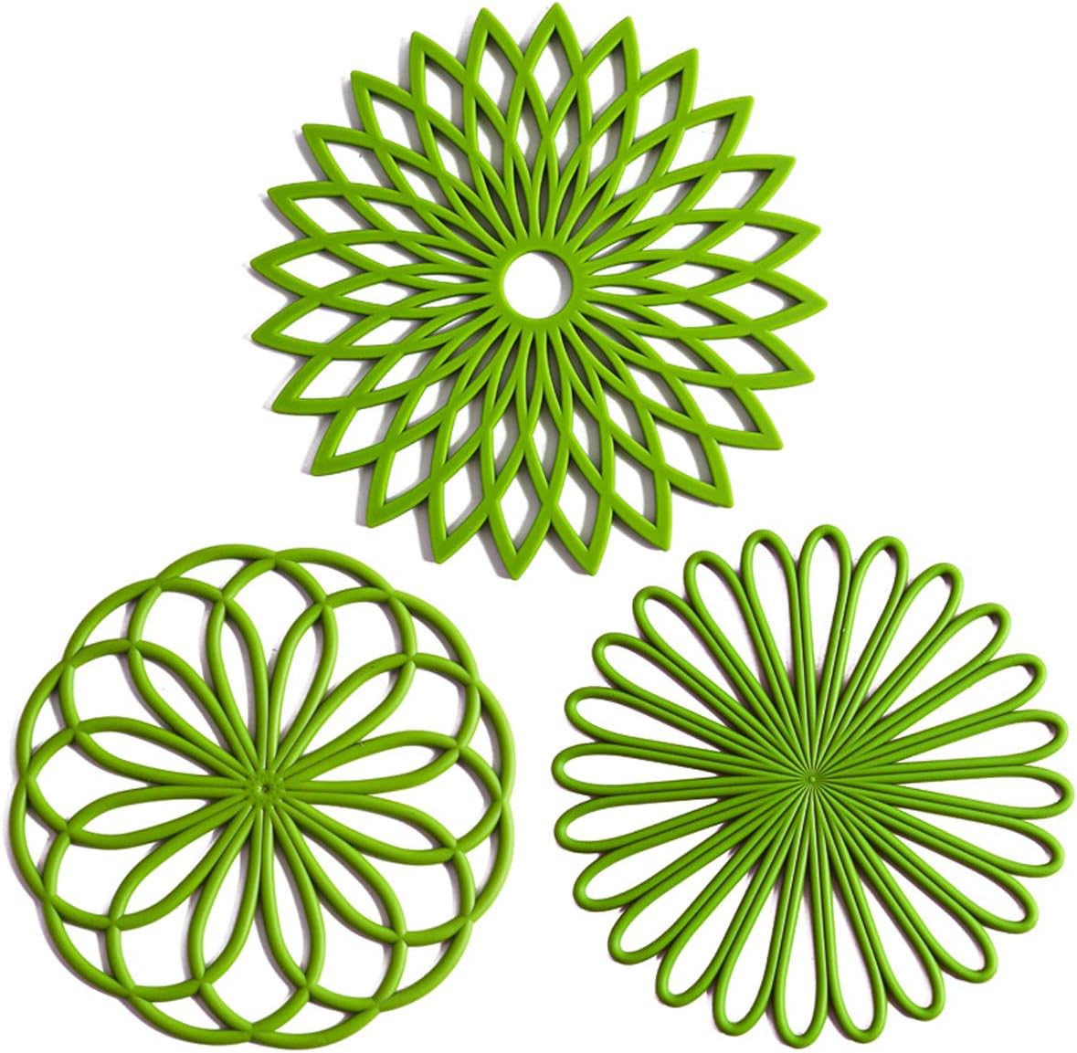 Heat Resistant Silicone Coasters Set of 3 Non-Slip Pads