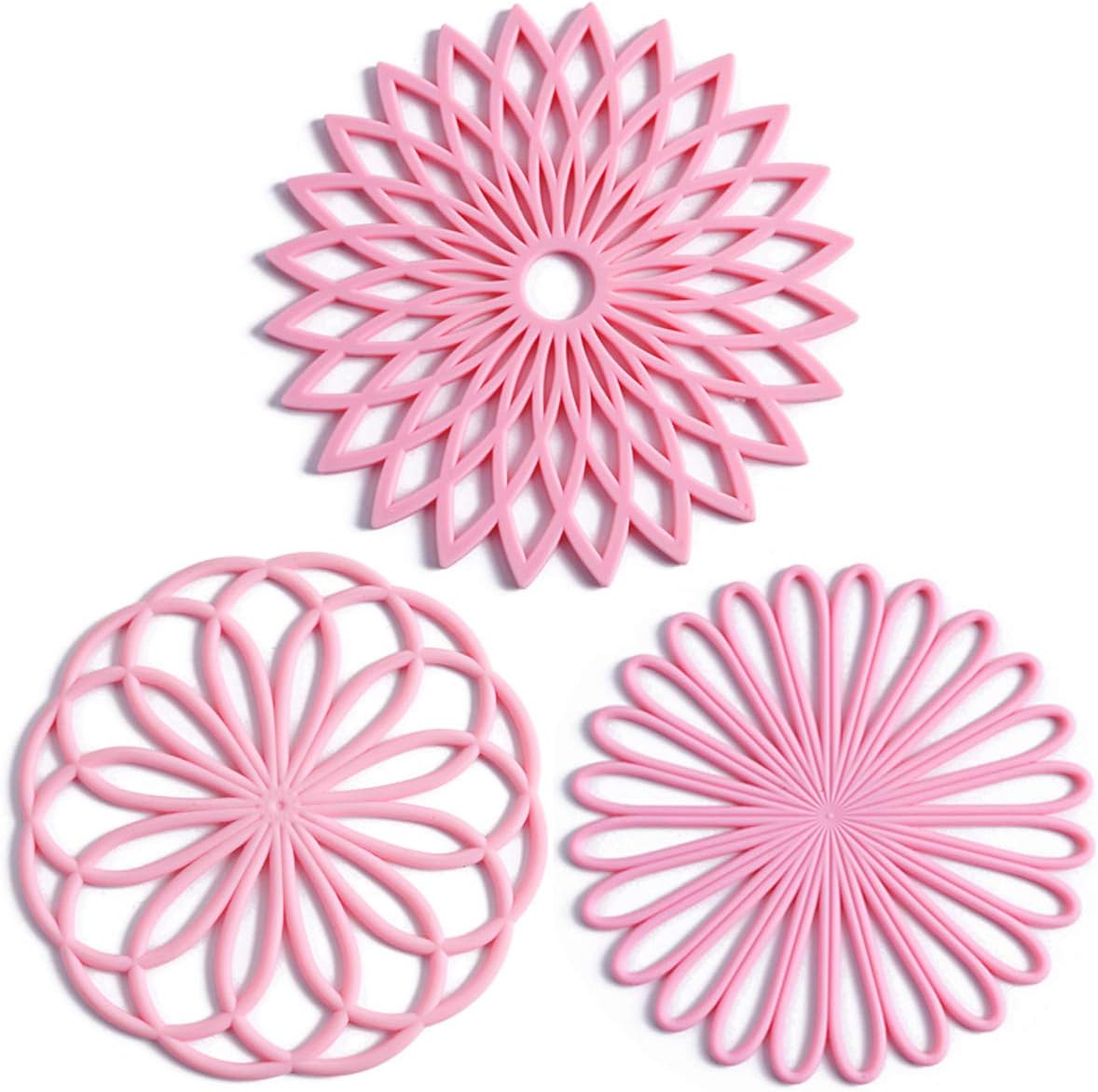 Heat Resistant Silicone Coasters Set of 3 Non-Slip Pads