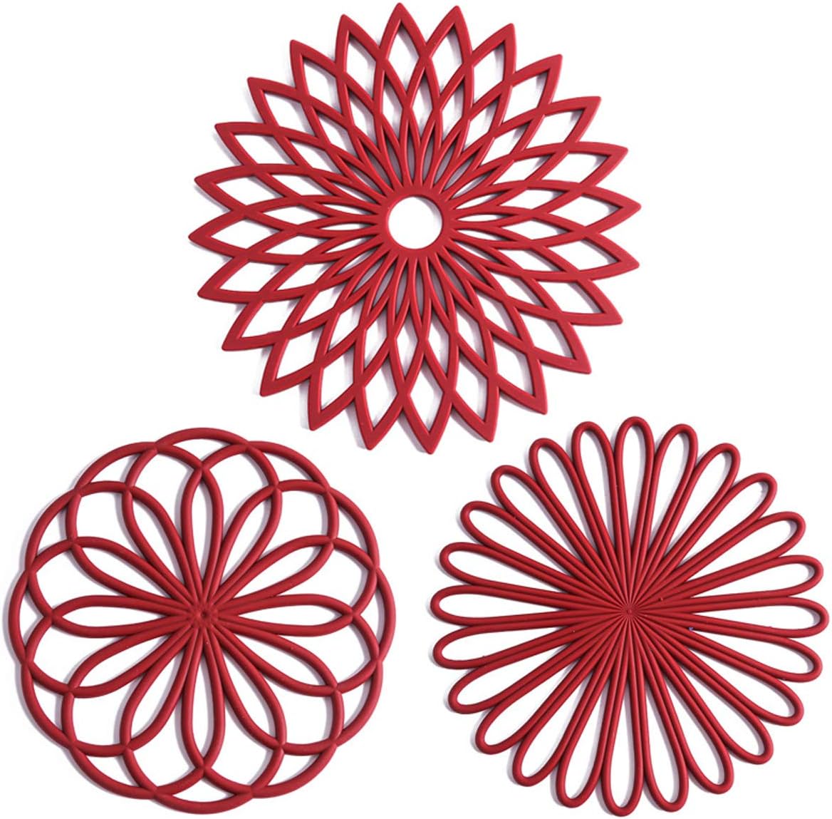 Heat Resistant Silicone Coasters Set of 3 Non-Slip Pads
