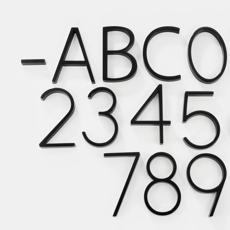 Modern Black Stainless Steel House Numbers