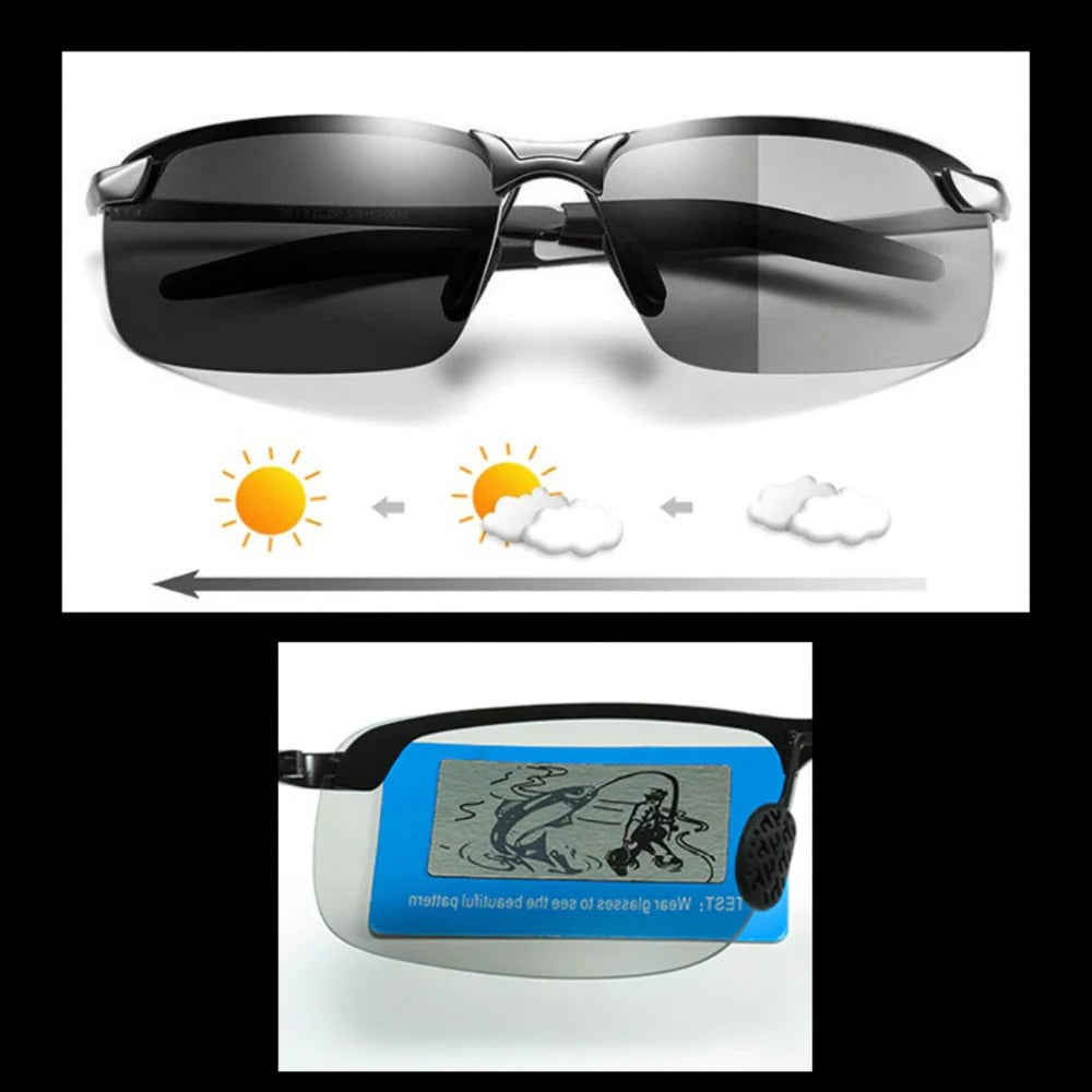 Photochromic UV Sunglasses for Men with Polarized Lenses