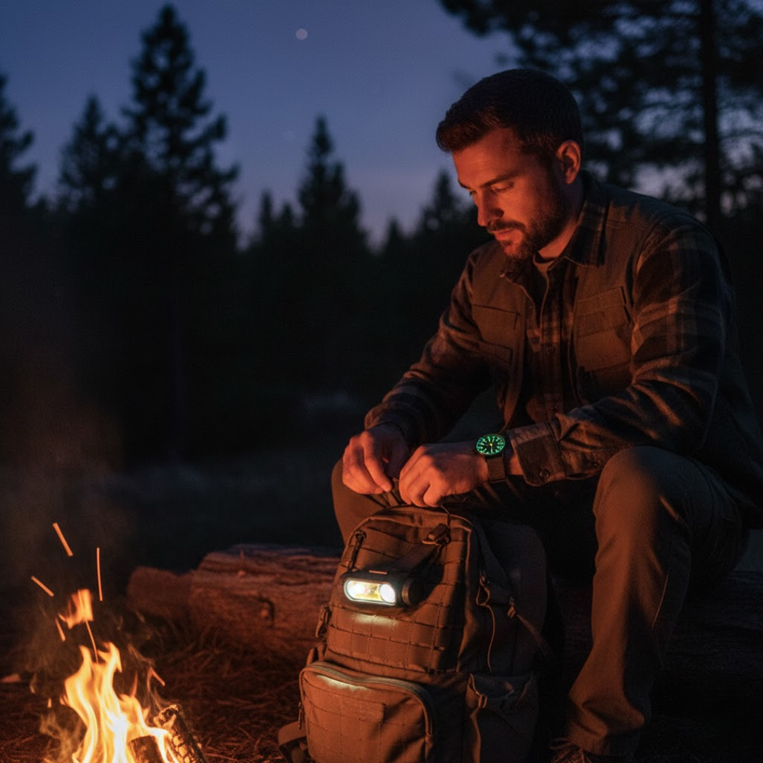Luminous Military Adventure Watch with Waterproof Design