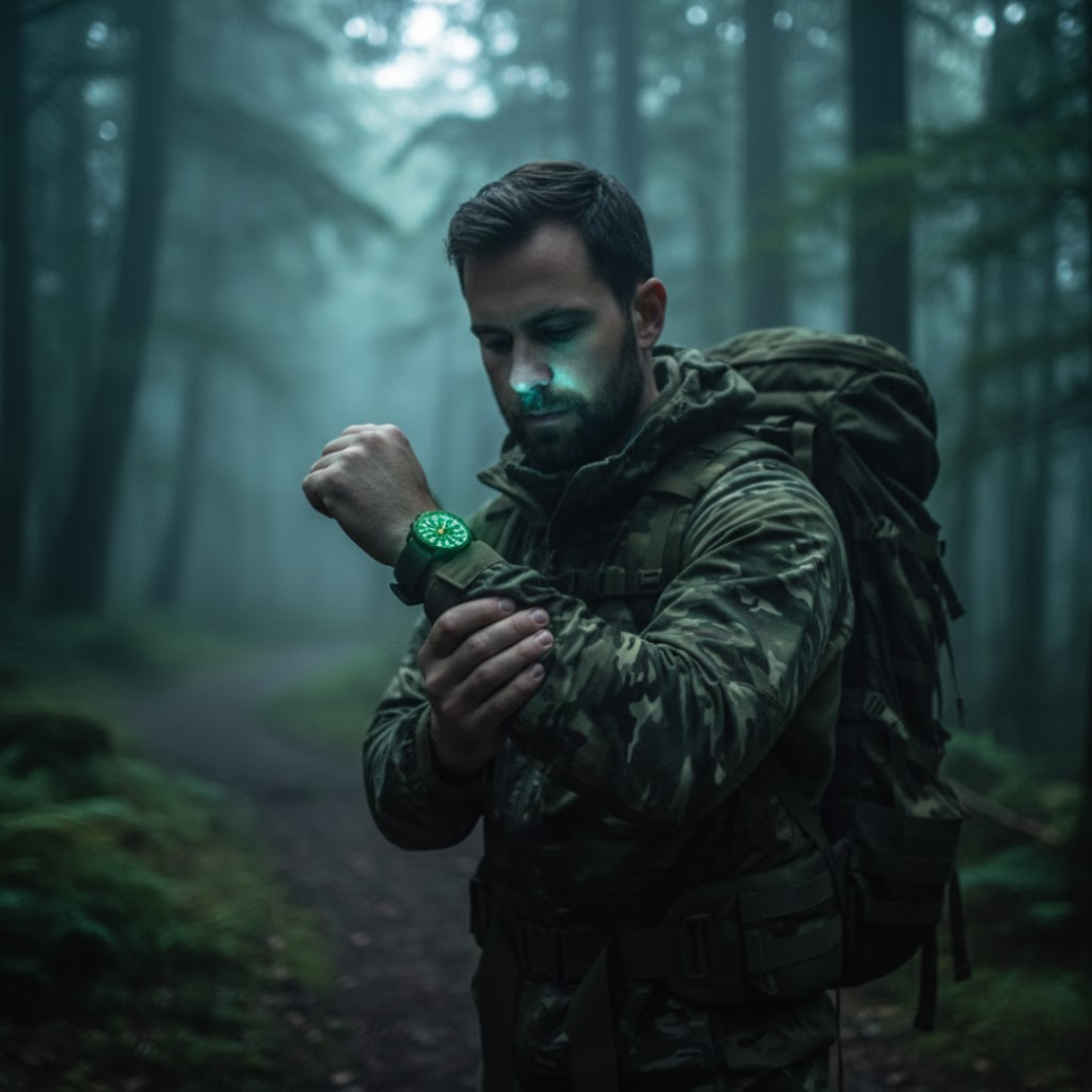 Luminous Military Adventure Watch with Waterproof Design