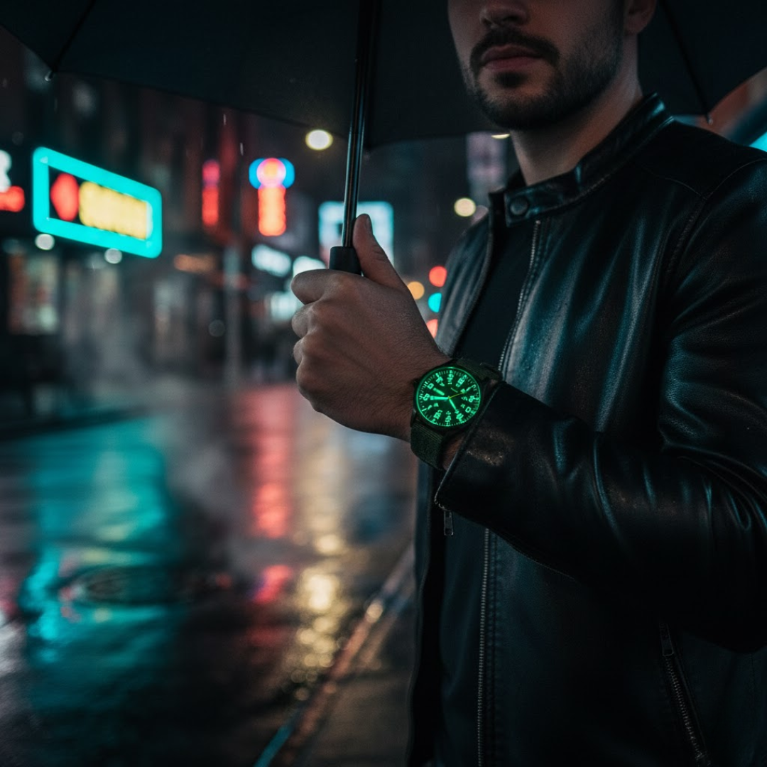 Luminous Military Adventure Watch with Waterproof Design