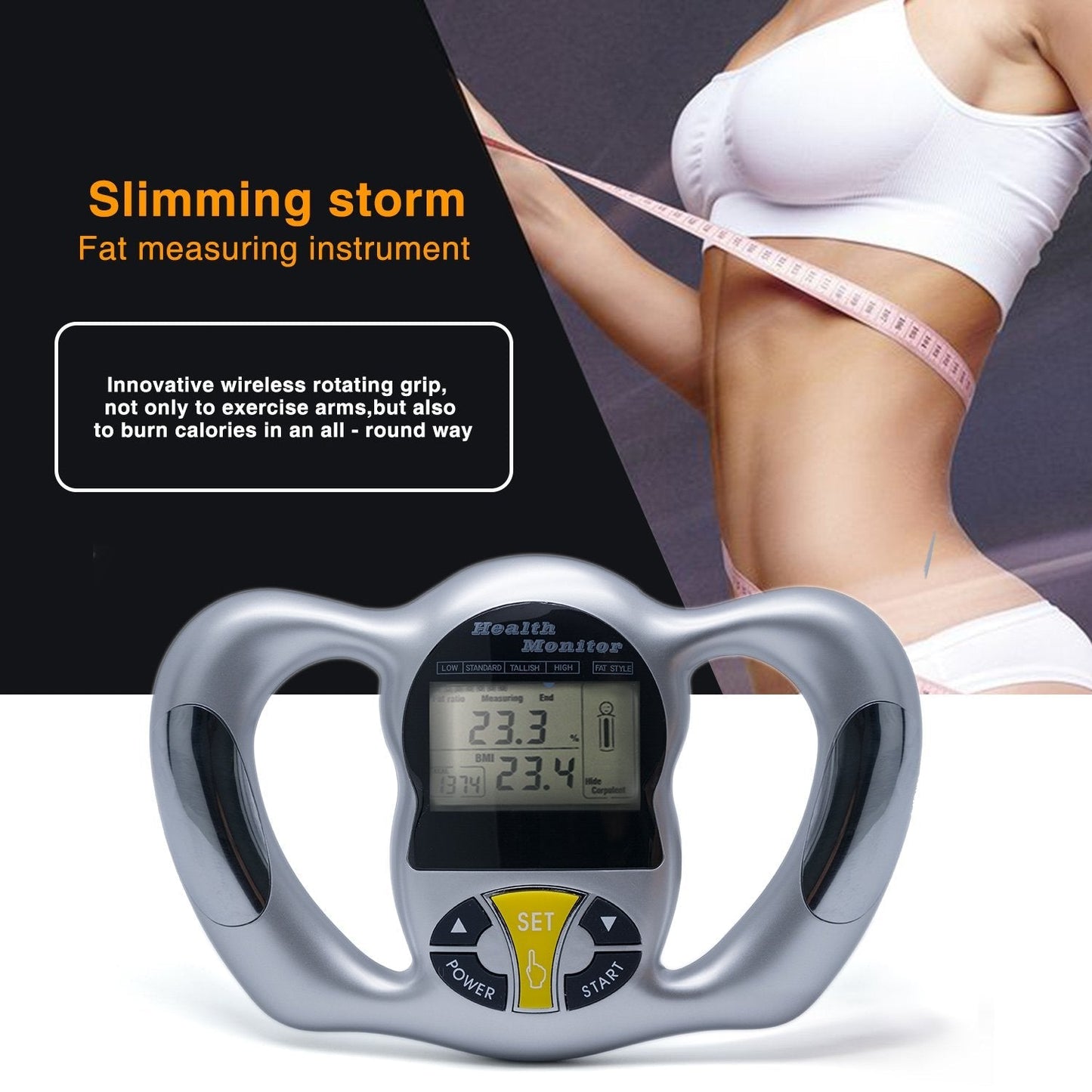 Handheld Body Fat and BMI Analyzer with LCD Display