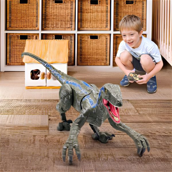 Remote Control Velociraptor Dinosaur Toy with Realistic Sounds and Movements
