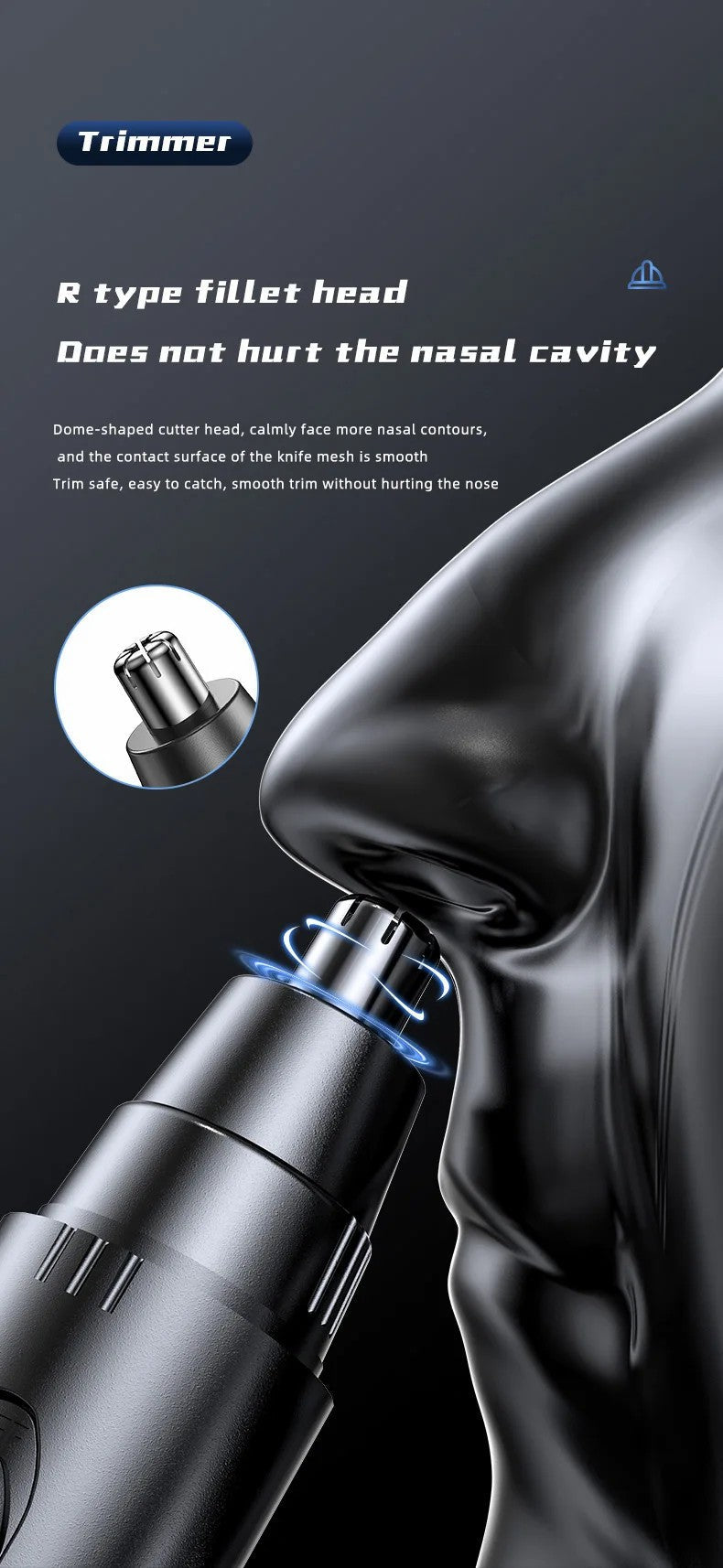 Stainless Steel Rechargeable Nose and Ear Hair Trimmer