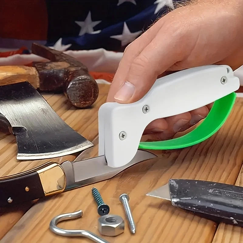 Compact Manual Knife Sharpener for Kitchen and Garden Tools