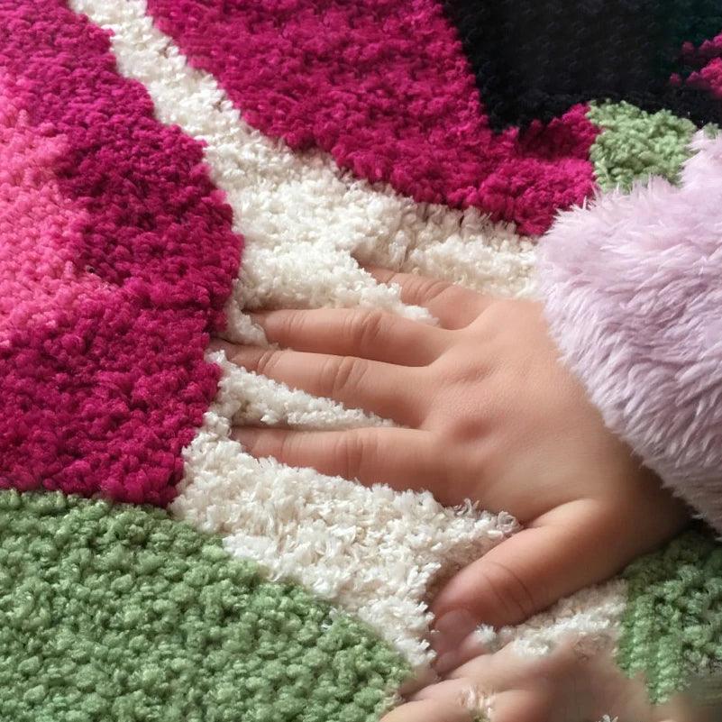 Cherry Tufted Bath Mat - Non-Slip Absorbent Bathroom Rug