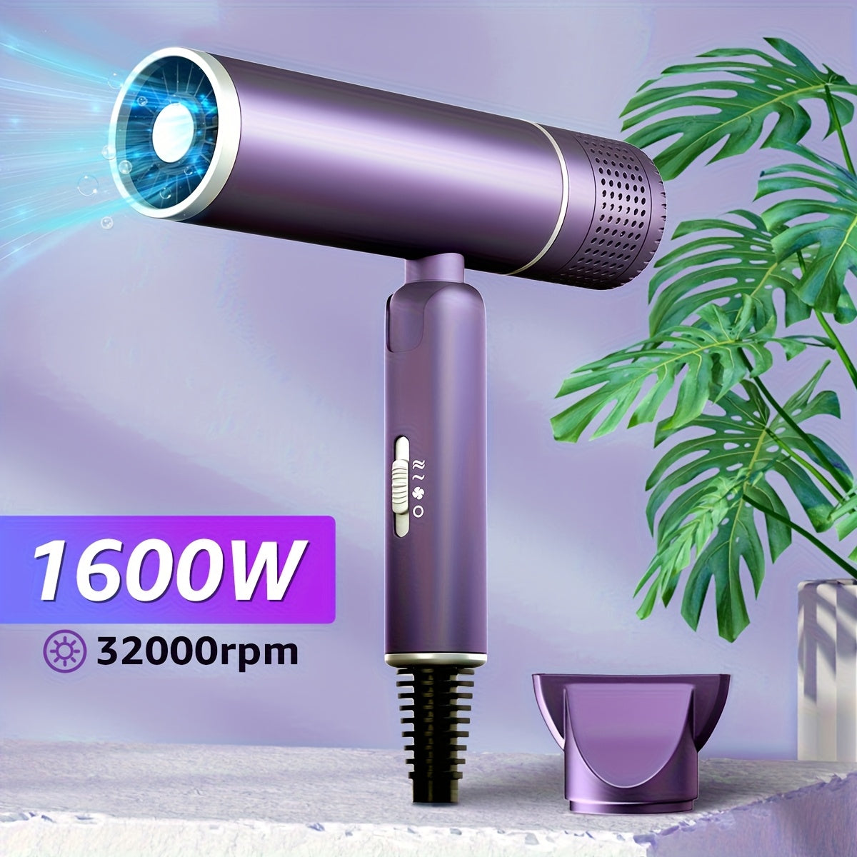 Fast-Drying Foldable Hair Dryer with Negative Ion Technology