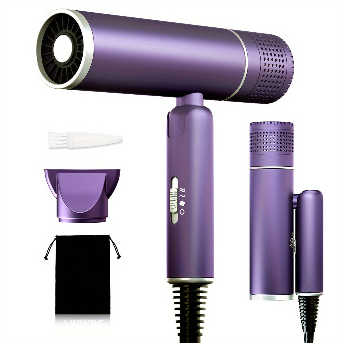 Fast-Drying Foldable Hair Dryer with Negative Ion Technology