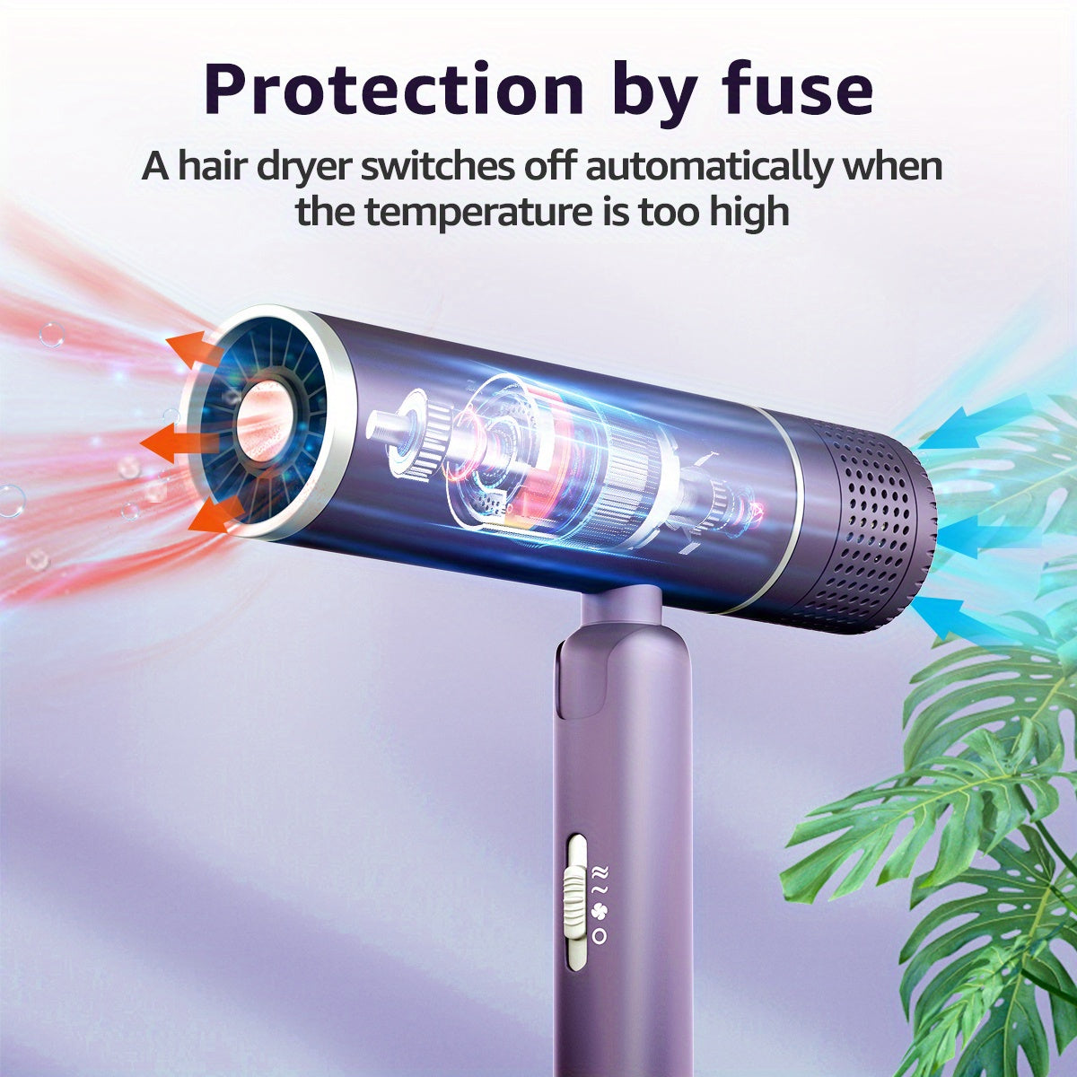 Fast-Drying Foldable Hair Dryer with Negative Ion Technology