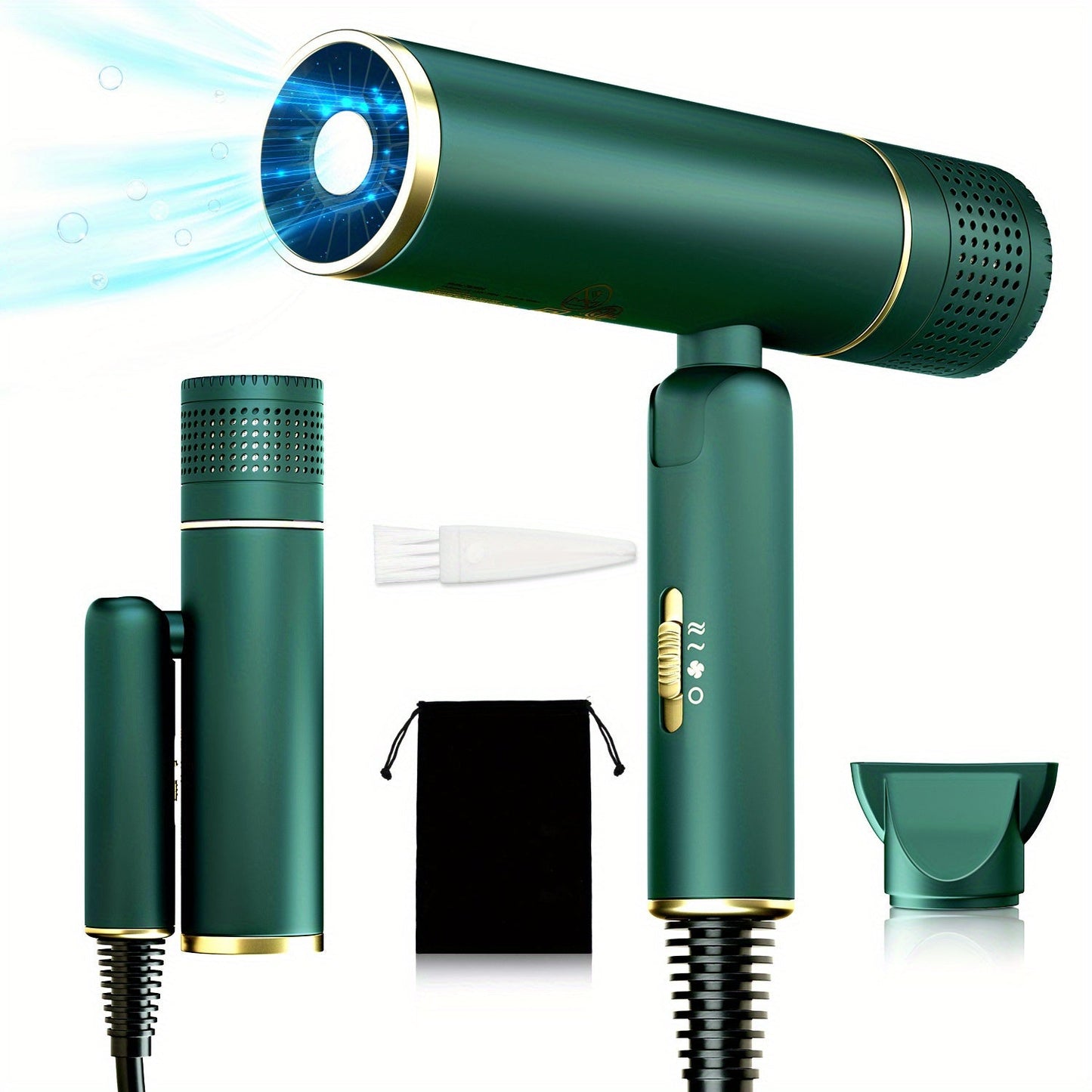 Fast-Drying Foldable Hair Dryer with Negative Ion Technology