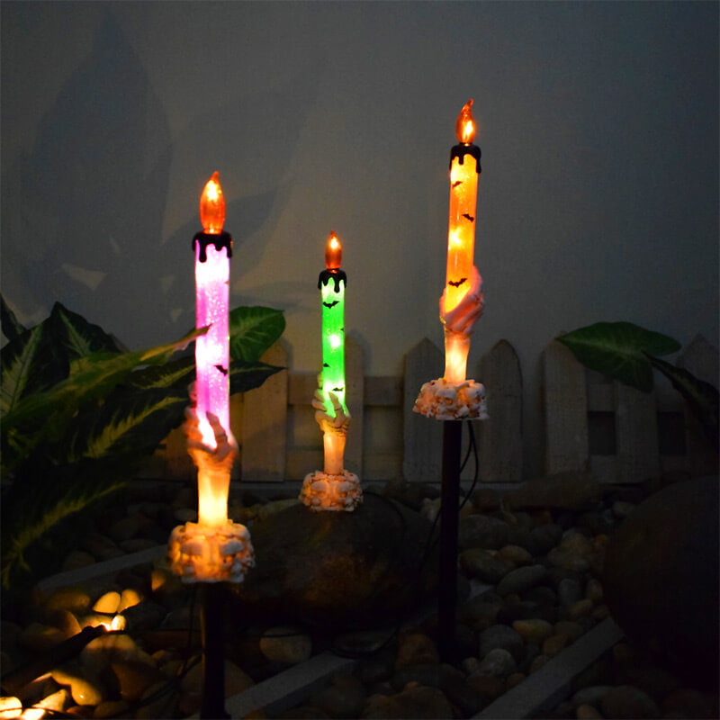 Solar Halloween Ghost Hand Candle Stake Light