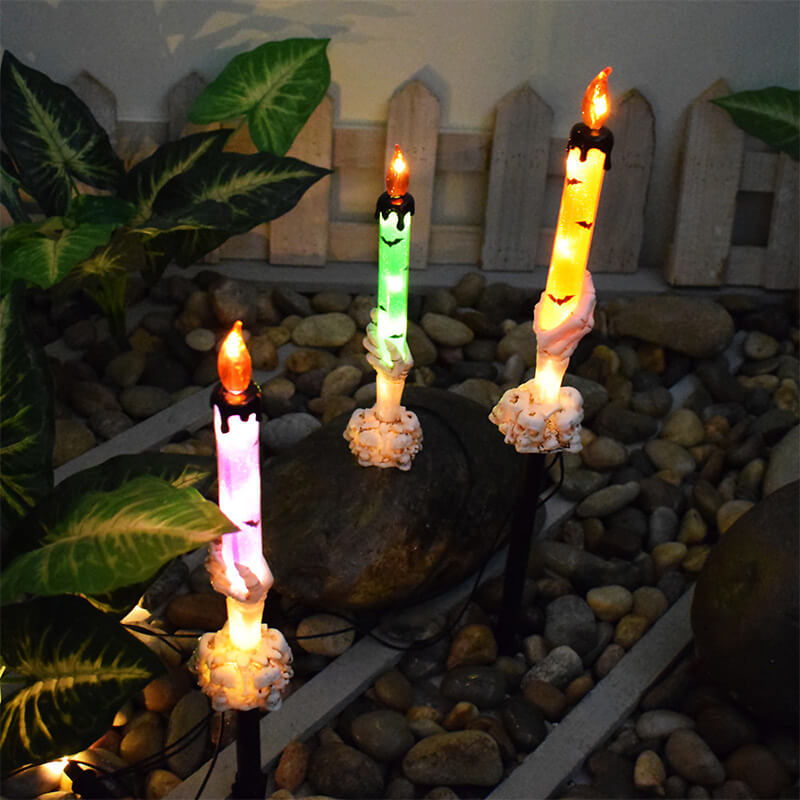 Solar Halloween Ghost Hand Candle Stake Light