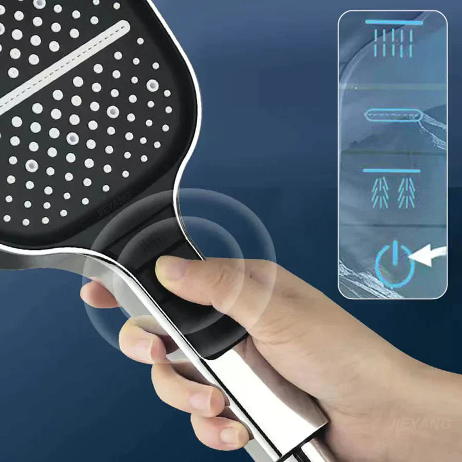 7-Stage High-Pressure Showerhead with Adjustable Spray Settings