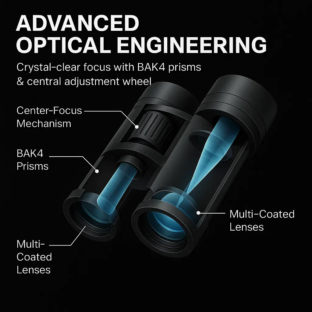 Compact 40x Zoom Binoculars with 1600m Field of View