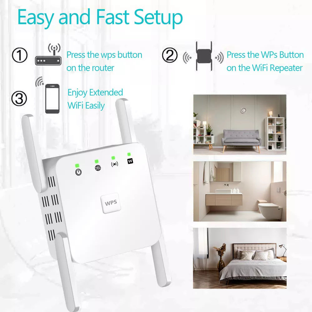 5G WiFi Repeater with 1200Mbps Speed and 4 Antennas