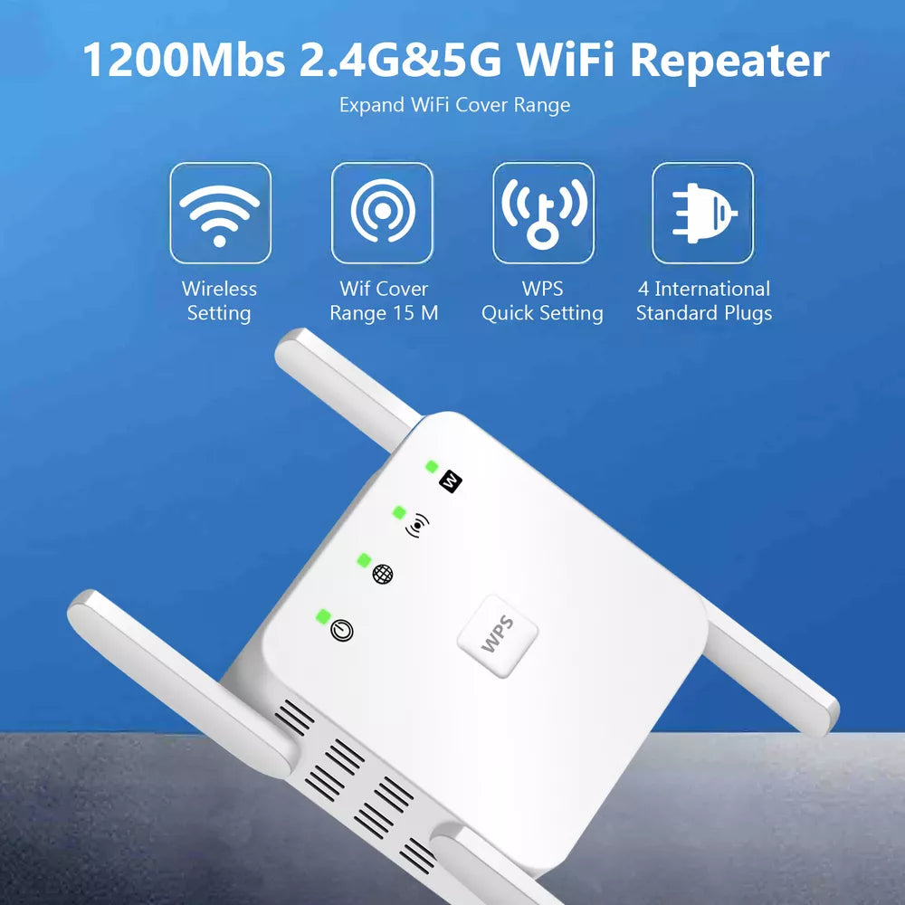5G WiFi Repeater with 1200Mbps Speed and 4 Antennas