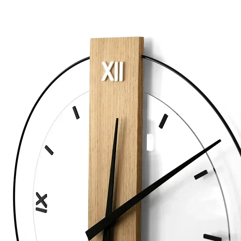 Silent Oak Wall Clock - Minimalist Silent Design
