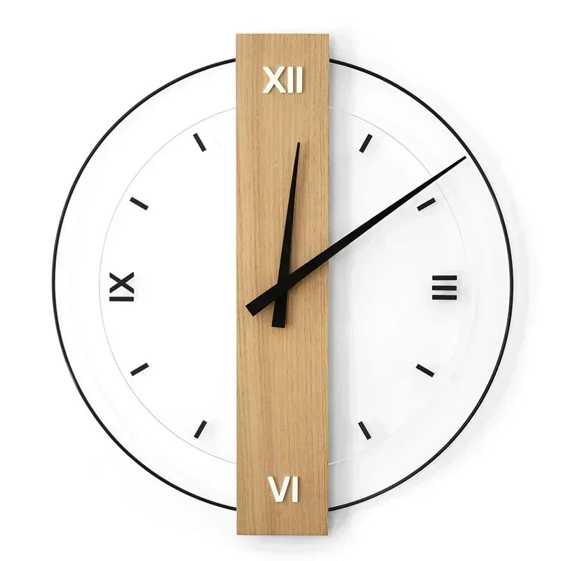 Silent Oak Wall Clock - Minimalist Silent Design