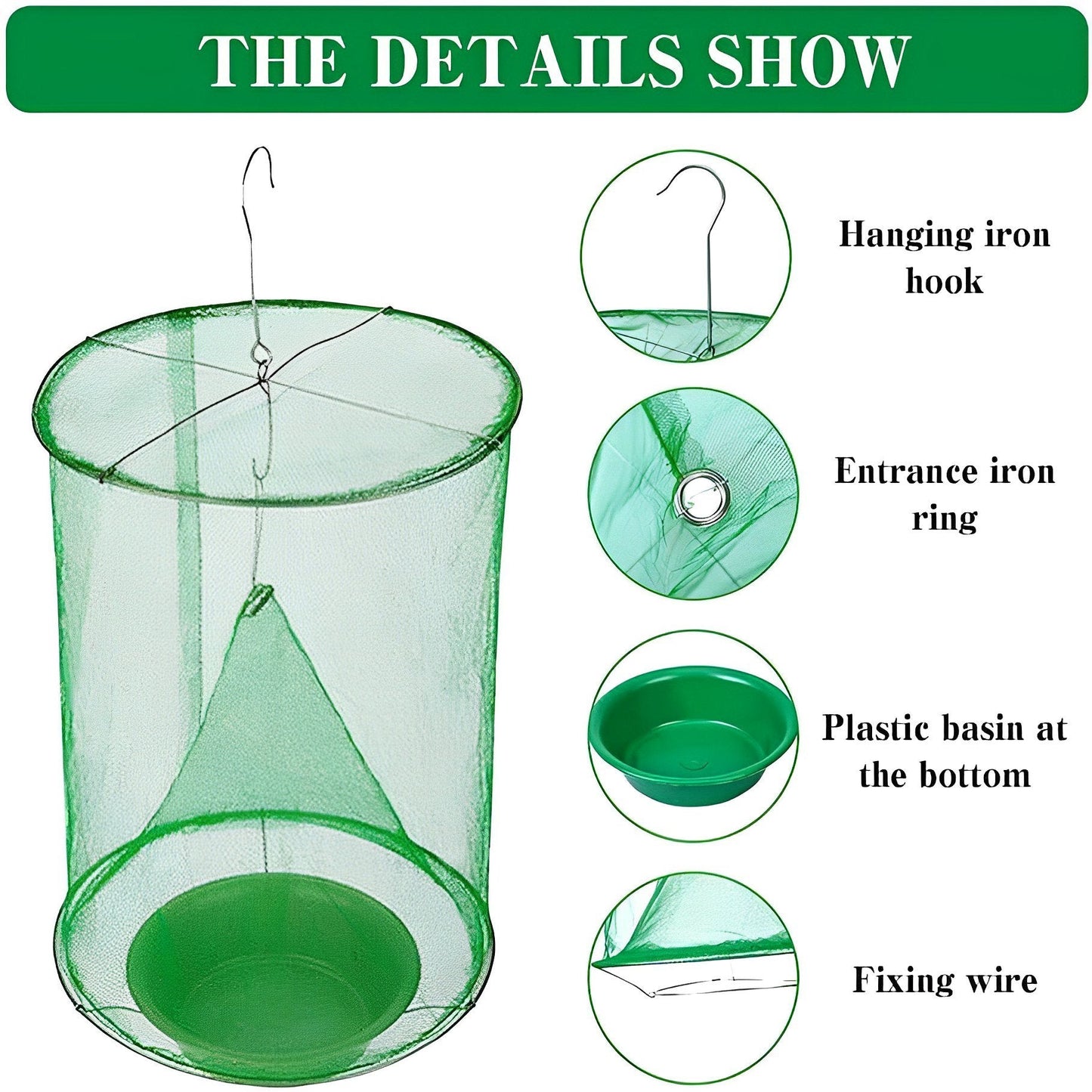 Non-Toxic Fly Trap with Organic Lures - Reusable and Odorless