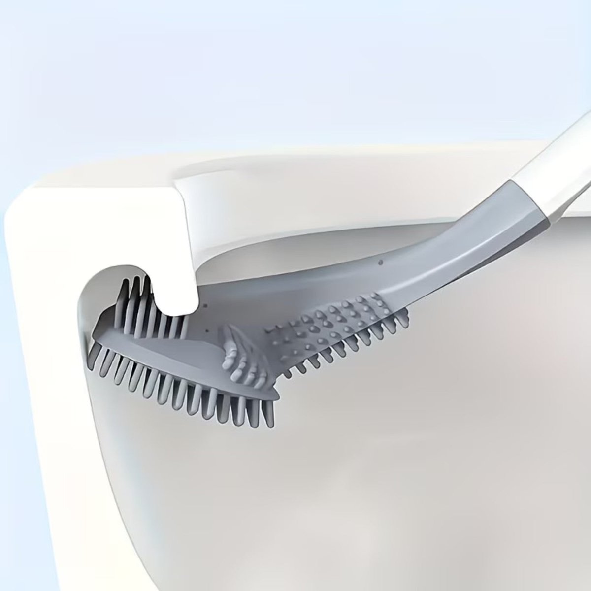 Triangular Silicone Toilet Brush with Wall-Mount Design