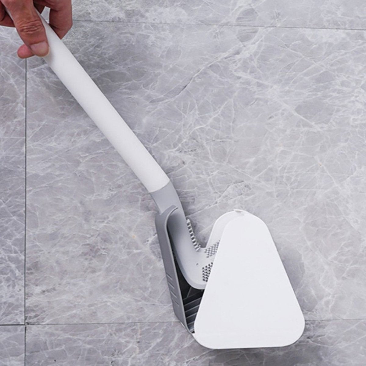 Triangular Silicone Toilet Brush with Wall-Mount Design