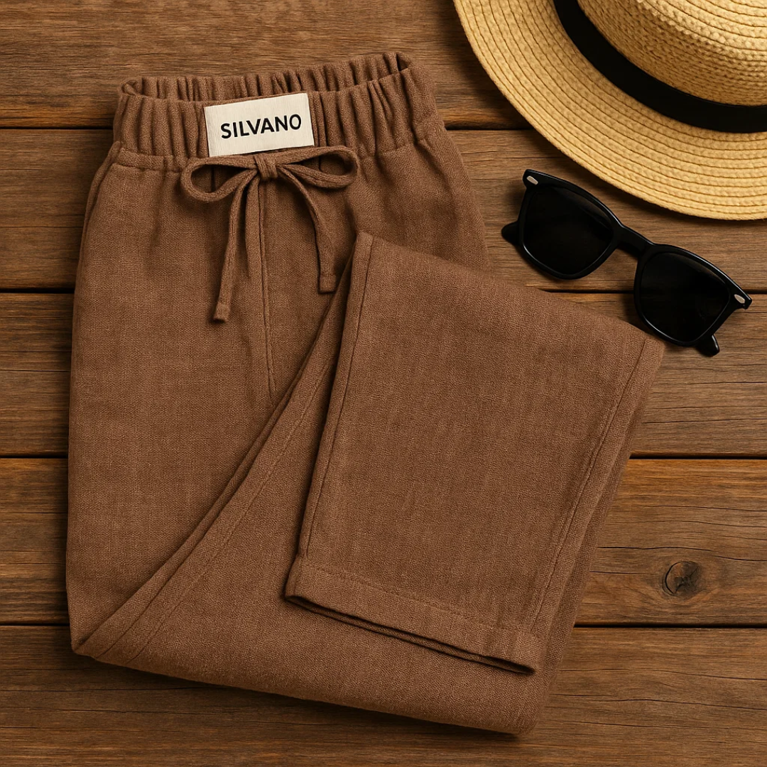 Men's Airy Linen Trousers - Relaxed Fit Summer Pants
