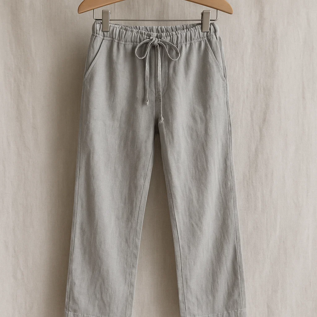 Men's Airy Linen Trousers - Relaxed Fit Summer Pants