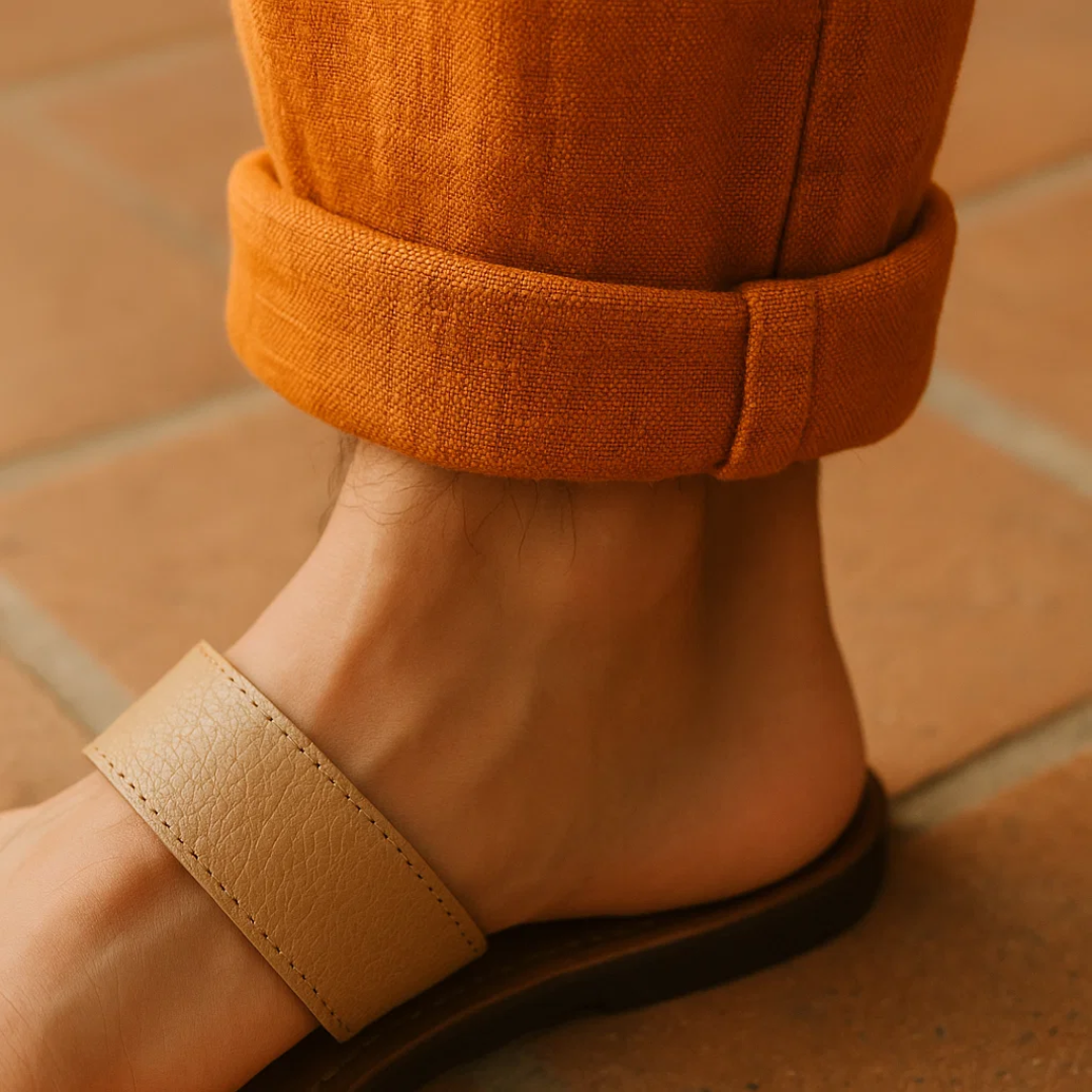 Men's Airy Linen Trousers - Relaxed Fit Summer Pants