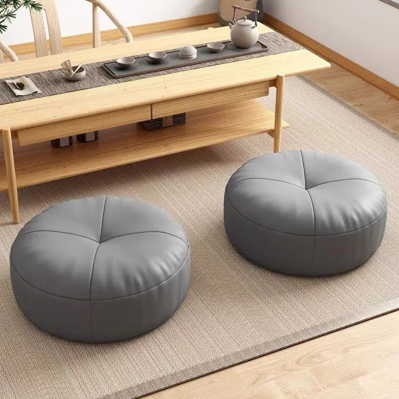 Japanese Nappa Leather Round Seat Cushion