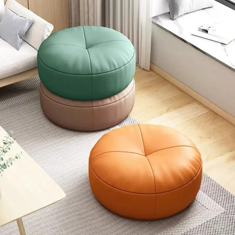 Japanese Nappa Leather Round Seat Cushion