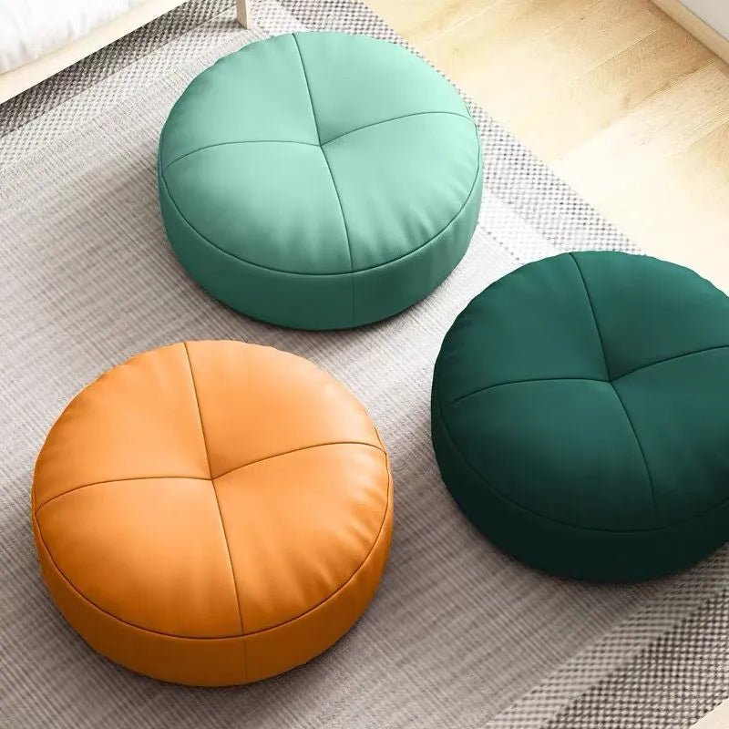 Japanese Nappa Leather Round Seat Cushion