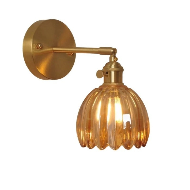 Vintage Glass Tulip Bud Wall Lamp