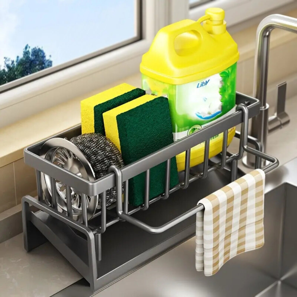 Self-Draining Carbon Steel Sponge and Cloth Rack