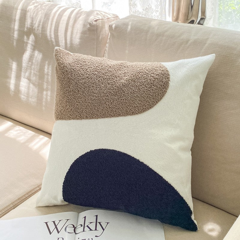 Nordic Minimalist Square Pillow Cover 17.7 Inch Washable Geometric Design
