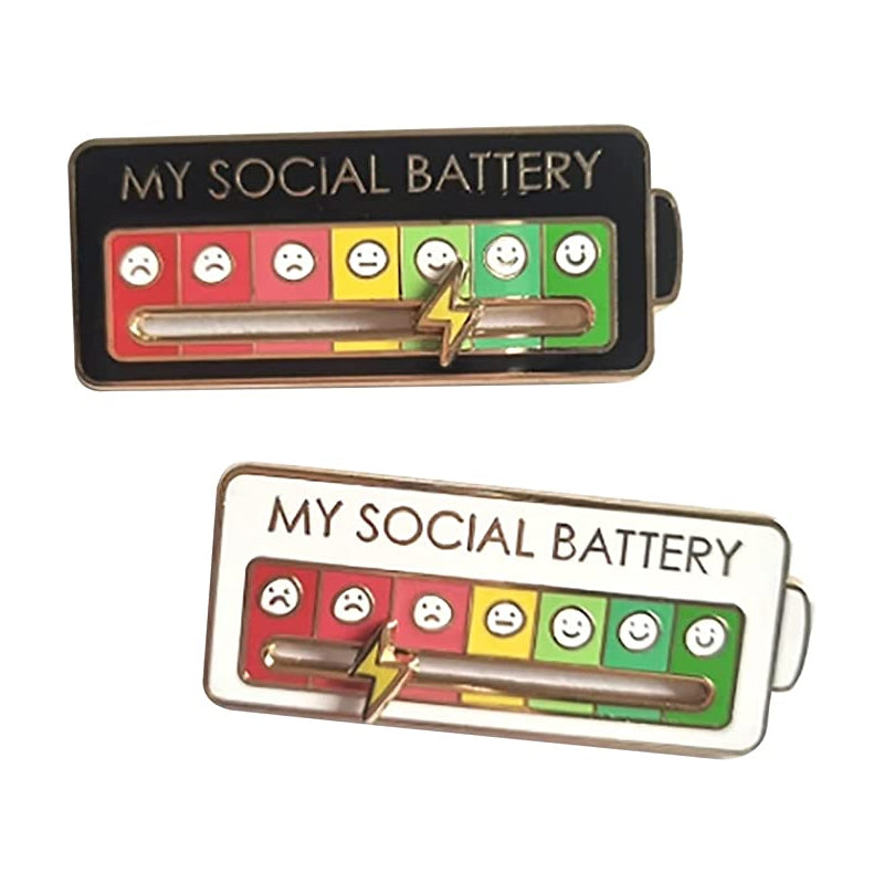 Interactive Mood Pins in Black and White Enamel
