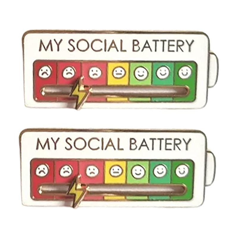 Interactive Mood Pins in Black and White Enamel