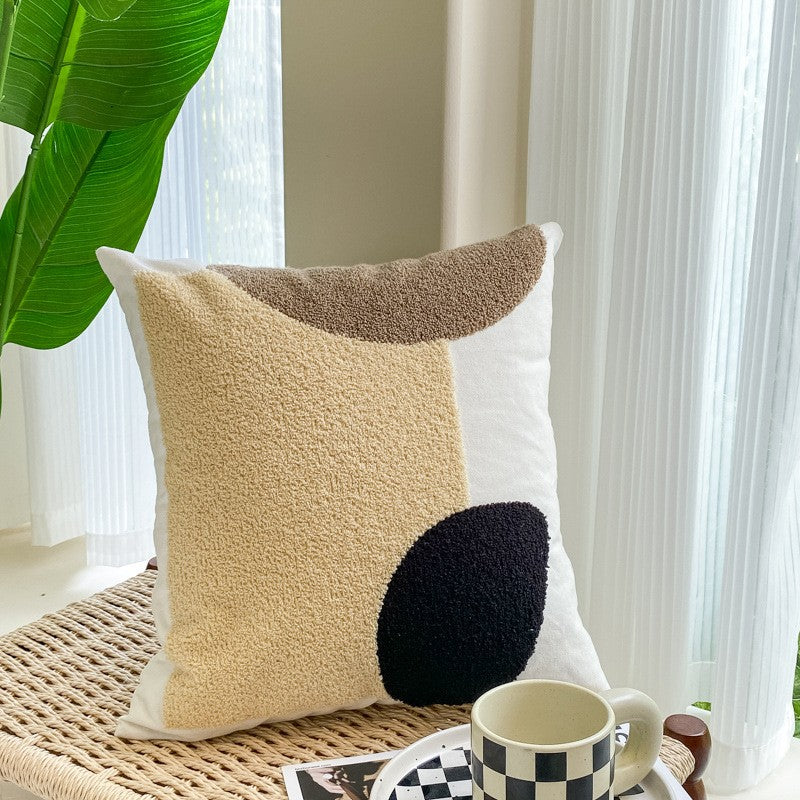 Nordic Minimalist Square Pillow Cover 17.7 Inch Washable Geometric Design
