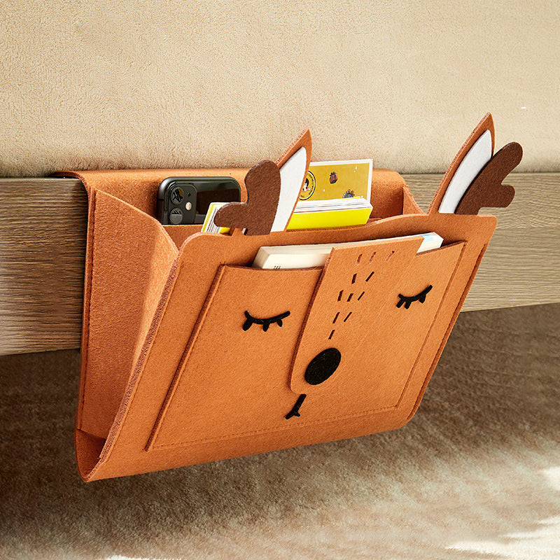 Hanging Felt Nightstand Storage Caddy with Large Pockets