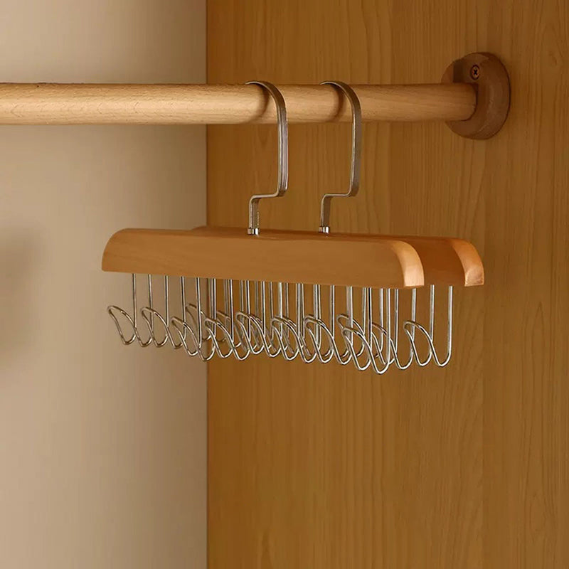 360-Degree Rotating Wooden Multi Dress Hanger with 8 Hooks