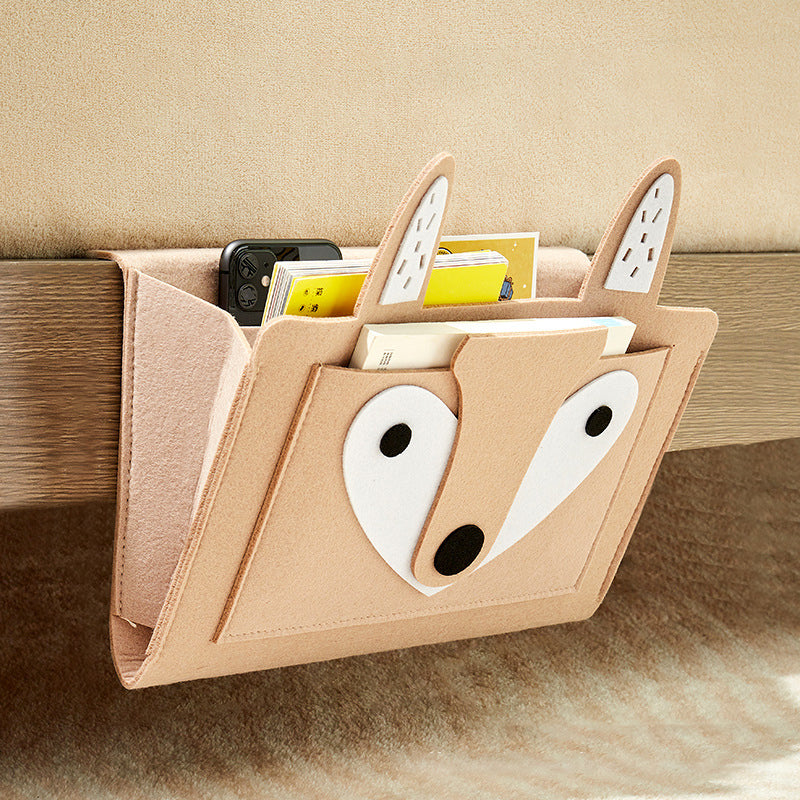 Hanging Felt Nightstand Storage Caddy with Large Pockets