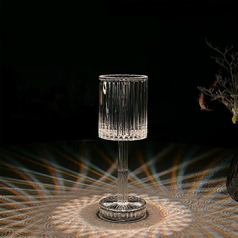 Touch Control Crystal Table Lamp with 3 RGB Colors