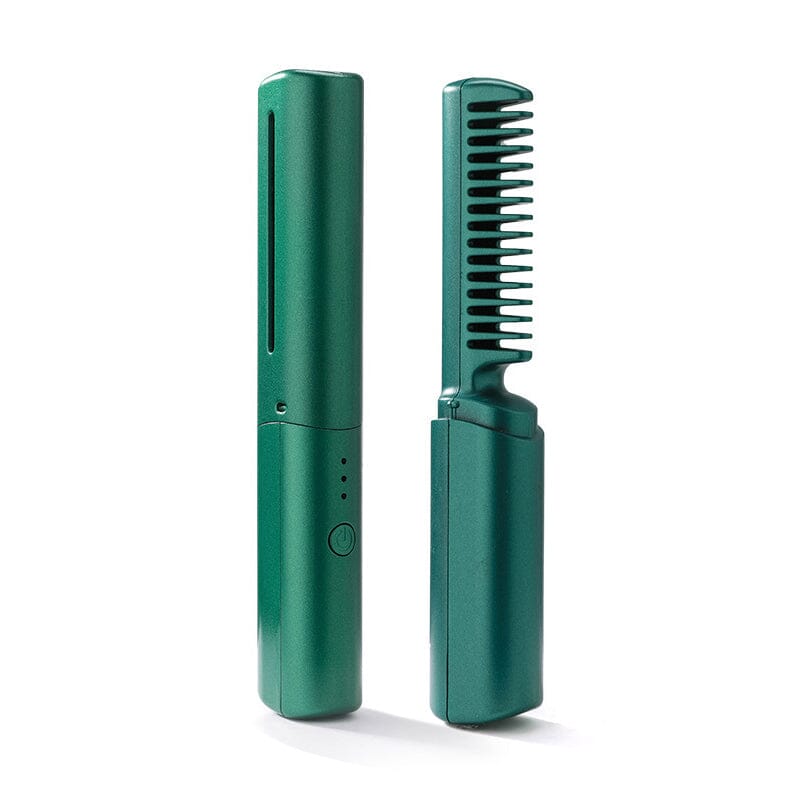 Mini Rechargeable Hair Straightener with Built-in Comb