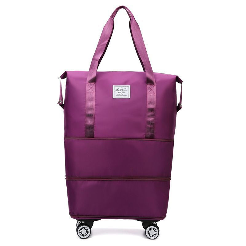 Expandable Travel Bag with Universal Wheels - Durable Waterproof Fabric