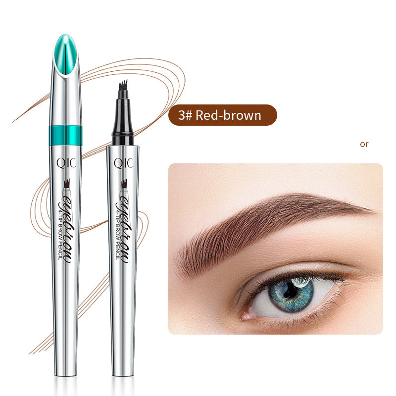 3D Waterproof Microblading Eyebrow Pencil with 4-Tip Design