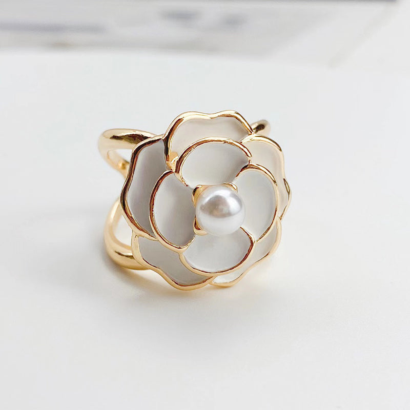 Silk Camellia Scarf Closure Accessory