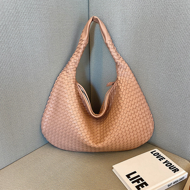 Elegant Woven Handbag for Women - Stylish PU Leather Tote